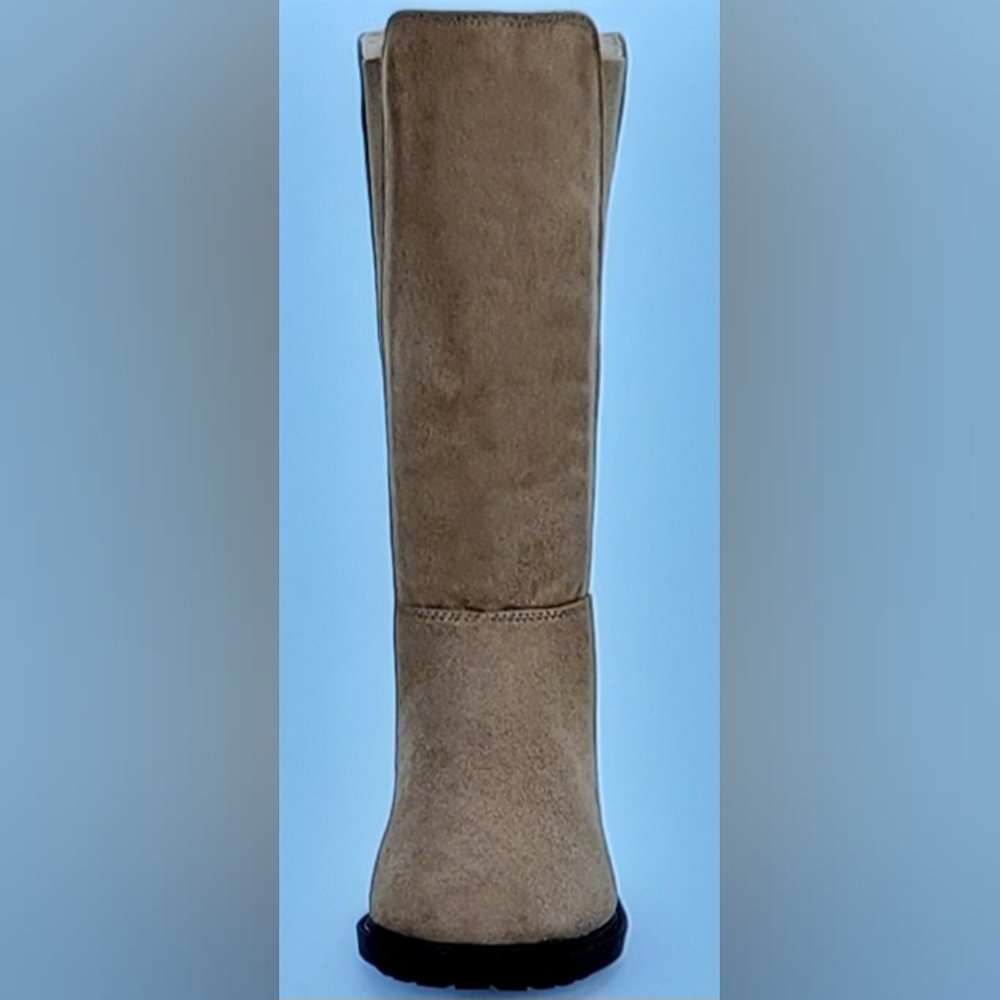 NIB FAUX SUEDE CHELSEA BOOTS CHUNKY LOW HEEL BACK ZIP RIDING BOOTS GIRLS… - Picture 7 of 16